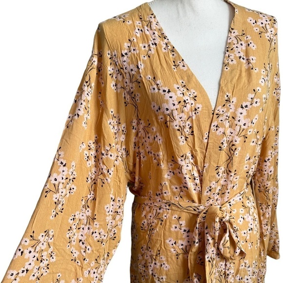 Billabong Ocean Sky Floral Belted Wrap Around Dress Size M/L - Picture 5 of 17